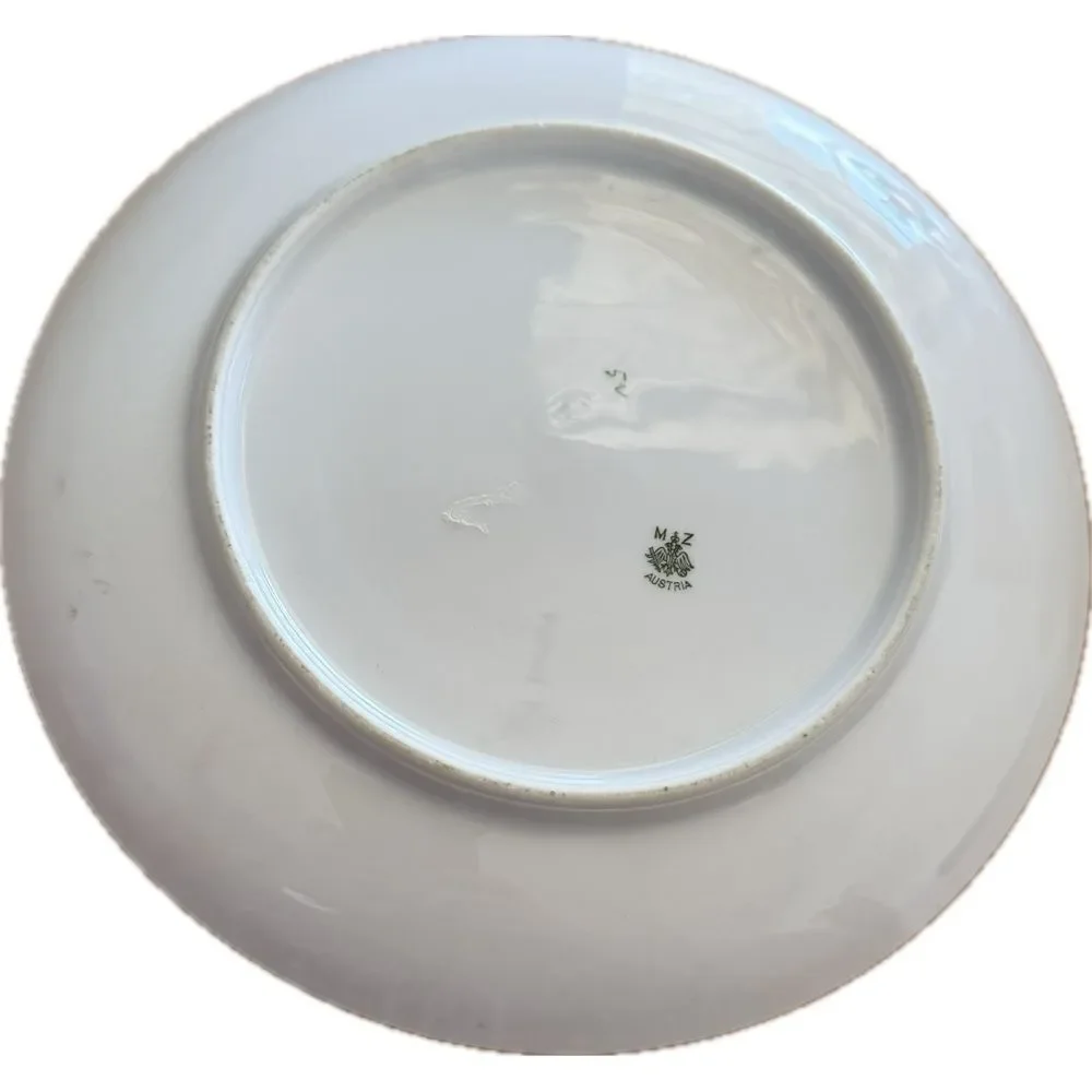 Vintage Moravia Porzellan Austria Porcelain Plate with‎ Floral Design
